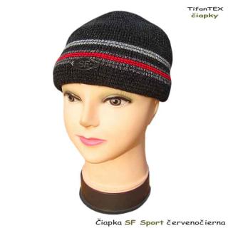 Zimná čiapka SF červenočierna (zimné čiapky online)