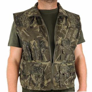 Zľava -30% na veľkosť 3XL - Maskáčová vesta 3D Realtree Gold Champion (Akcia -30% na veľkosť 3XL - vesta s množstrvom vreciek na drobné veci pre rybárov, fotografov...)