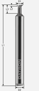 Fréza drážková, dvojbritá; D1=3,0 / D2=3,0 / L1=40 / L2=3,0mm