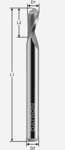 Jednobritá fréza; D1=10,0 / D2=10,0 / R=5,0/ L1=60,0 mm / L2=20,0