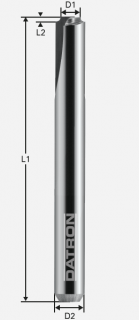 Odihľovacia fréza; D1=0,8 / D2=3,0 / L1=40 / L2=0,3 / R=0,3