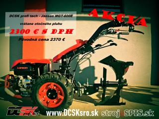 DCSK profi tech - Jansen MGT-600E Dvojkolesový jednoosý traktor (SN69) + OTOČNÝ PLUH