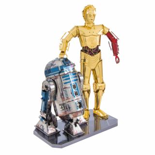 Oceľová stavebnica STAR WARS - C-3PO + R2-D2 Box verze