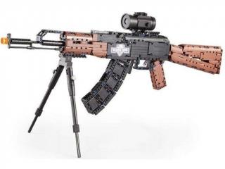 Stavebnica útočná puška AK-47, 738 dielikov, zásobník na streľbu gumičkami