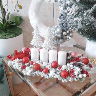 Adventný svietnik s vláčikom, BEZ SVIEČOK