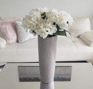 Strieborná keramická váza