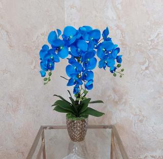 Umelá orchidea Kráľovská modrá