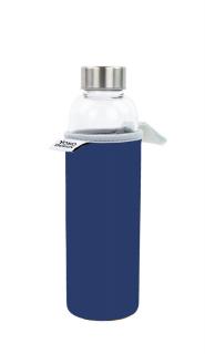 Yoko Design sklenená fľaša v neoprénovom puzdre 500 ml, modrá