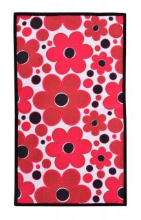 10 ks ultrasavej textilnej kuchynskej utierky GoEco® NEPAPÍR® (20 x 35 cm červené DAISY FLOWERS)