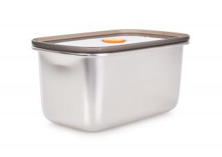 1300 ml nerezová dóza na potraviny GOURMET BOX (Silikónové tesnenie v pokrievke zaručuje, že potraviny zostanú čerstvé a chutné.)