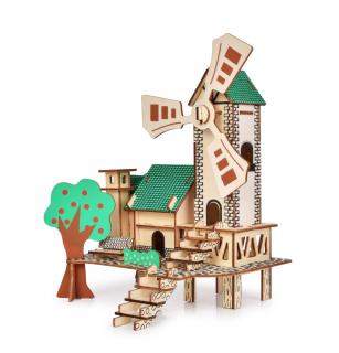 3D skladacia drevená stavebnica MLYN (22 cm)