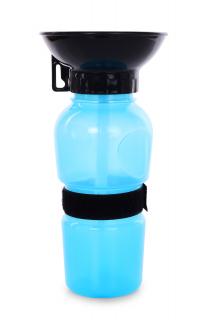 Cestovná fľaška s miskou HAFBAR (Cestovná plastová fľaška s miskou.)