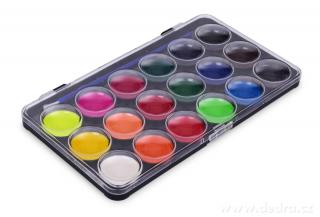 INTENSIVE "VODOFFKY" 18 vodových farieb (Vodové farby - 18 farieb na palete, vrátane štetca.)