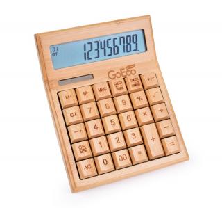 Multifunkčná bambusová kalkulačka s veľkým displejom (12 číslic)