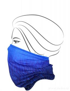 Multifunkčná šatka - modré tóny (100 % polyesterové mikrovlákno, priemer: 45 - 70 cm, dĺžka: 50cm )