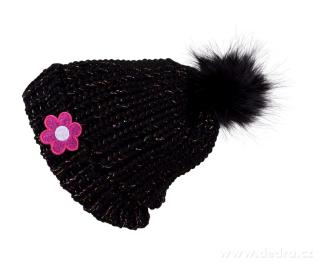 Pletená čiapka KIKISTAR® (Zimná pletená čiapka s brmbolcom z umelej kožušiny, efektné prešívanie lesklou farebnou niťou.)