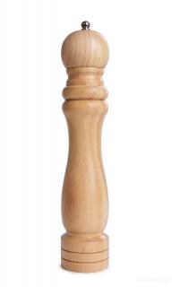 Ručný mlynček na korenie a soľ z bukového dreva GoEco®, (Výška 26 cm)