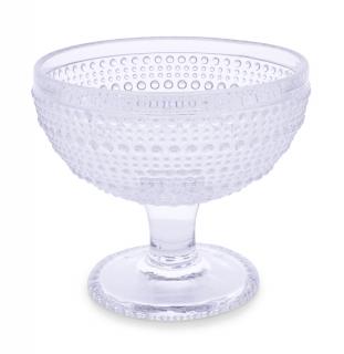 Sklenený pohár na horúce i studené dezerty FROZEN (Objem 300 ml, ručná výroba z odolného hrubostenného skla.)