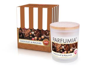 Sójová vonná EKO sviečka PARFUMIA® CHOCOLAT  PRALINES (Čokoláda a pralinky)
