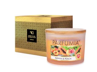 Sójová vonná eko-sviečka s 2 knôtmi PARFUMIA® PAPAYA & PEACH