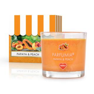 Votívna sójová vonná EKO sviečka PARFUMIA® PAPAYA & PEACH