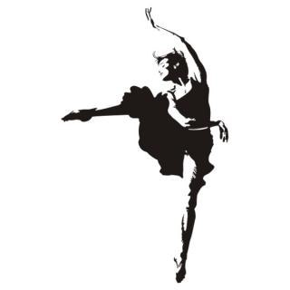 Samolepka na zeď baletka pri tanci, nálepka na stěnu (11155)