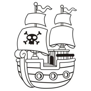 Samolepka na zeď detská pirátska loď, nálepka na stěnu (11882)