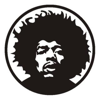 Samolepka na zeď Jimi Hendrix, nálepka na stěnu (12586)