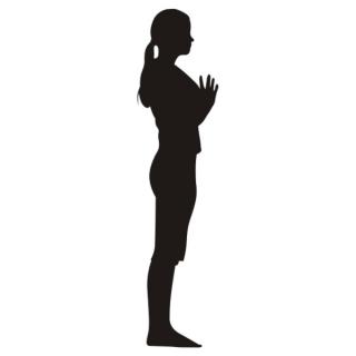 Samolepka na zeď jóga žena, nálepka na stěnu (11458)