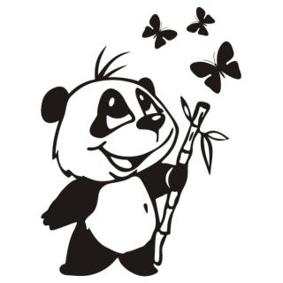 Samolepka na zeď medvedík panda, nálepka na stěnu (11013)