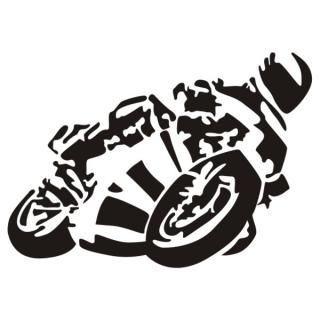 Samolepka na zeď motorkár na motorke, nálepka na stěnu (11442)