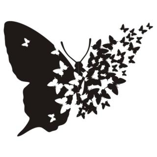Samolepka na zeď motýľ a motýlci, nálepka na stěnu (12123)