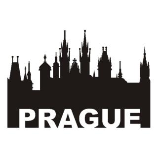 Samolepka na zeď silueta Prahy, nálepka na stěnu (12584)