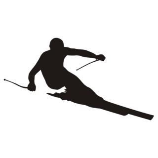 Samolepka na zeď slalom na lyžiach, nálepka na stěnu (11450)