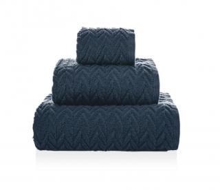 CHEVRON Uterák Farba: Dark denim, Rozmer: 70x140 cm