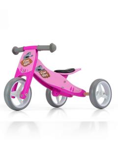 Detské multifunkčné odrážadlo bicykel 2v1 Milly Mally JAKE pink Cowgirl ()