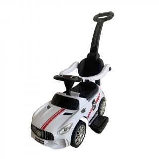 Detské odrážadlo so zvukom a vodiacou tyčou Baby Mix RACER biele ()