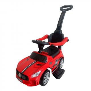Detské odrážadlo so zvukom a vodiacou tyčou Baby Mix RACER červené ()