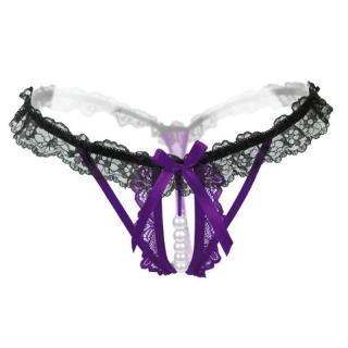 Dráždivé Nohavičky Black-Purple (Sexi nohavičky)