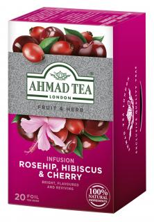 Ahmad Tea Rosehip Hibiscus and Cherry tea 20 vrecúšok alupack