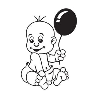 Samolepka na auto Bábätko s balónikom, nálepka dieťa v aute s menom dieťaťa (22333)