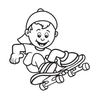 Samolepka na auto Chlapec na skateboarde, nálepka dieťa v aute s menom dieťaťa (22131)