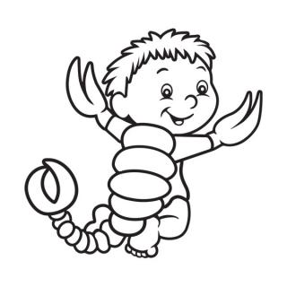 Samolepka na auto Chlapec v znamení škorpióna, nálepka dieťa v aute s menom dieťaťa (2115)