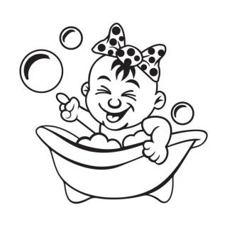 Samolepka na auto Dievčatko v bublinách, nálepka dieťa v aute s menom dieťaťa (22321)