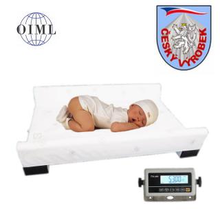 Kojenecká váha LESAK 4TKVPP15, 15kg/5g, 700mm x 500mm, EU posouzení shody (ověření, cejchování) (Kojenecká váha a přebalovací podložka pro kojence v jednom zařízení určená do neonatologických oddělení porodnic, pediatrických oddělení, dětských ordinací i 