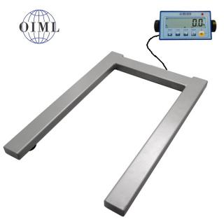Paletová váha LESAK P4T0812LDFWL/600BASIC, 600kg/200g, 840x1200mm, lak (Paletová váha tvaru podkovy na europalety v lakovaném provedení, )