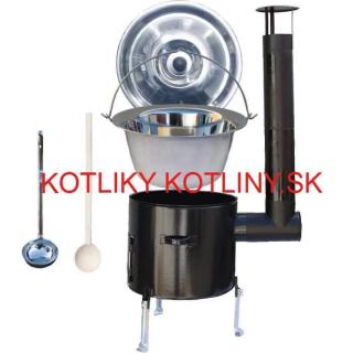 Antikorový kotlík 22 L (0,8 mm) + smaltovaná kotlina 42 cm + vareška a naberačka Easy party (Antikorový kotlík 22 L (0,8 mm) + smaltovaná kotlina 42 cm + vareška a naberačka Easy party)