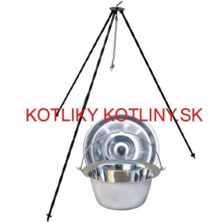 Nerezový kotlík 8 L INOX  + pokrievka + stojan CLASSIC (Nerezový kotlík 8 L (0,8 mm) INOX + pokrievka + stojan CLASSIC)