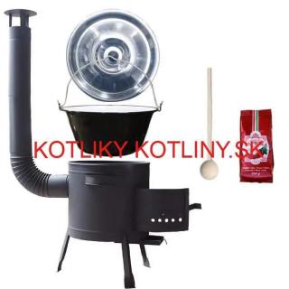 Smaltovaný kotlík 25 L (1,2 mm) + hrubostenná (1,5 mm) žiaruvzdorná kotlina BALKY STRONG 42 PLUS 600 (Smaltovaný kotlík 25 L (1,2 mm) + hrubostenná (1,5 mm) a žiaruvzdorná kotlina 42 cm BALKY STRONG PLUS 600 + nerezová  pokrievka INOX + varecha)