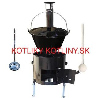 Smaltovaný kotlík 8 L (1,2 mm) + smaltovaná kotlina 31 cm + vareška a naberačka Easy party (Smaltovaný kotlík 8 L (1,2 mm) + smaltovaná kotlina 31 cm + vareška a naberačka Easy party)